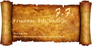 Fruchter Fábián névjegykártya